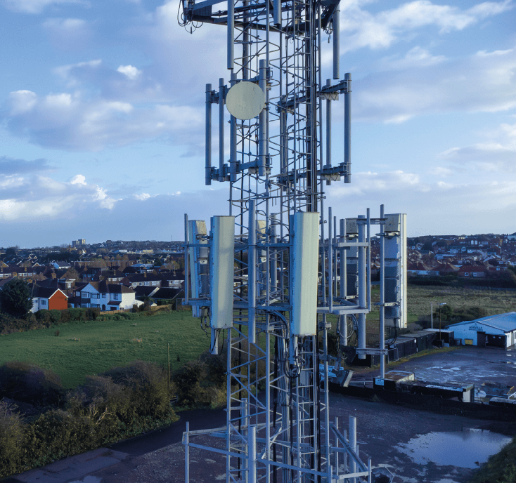 connected mobile telecommunications tower