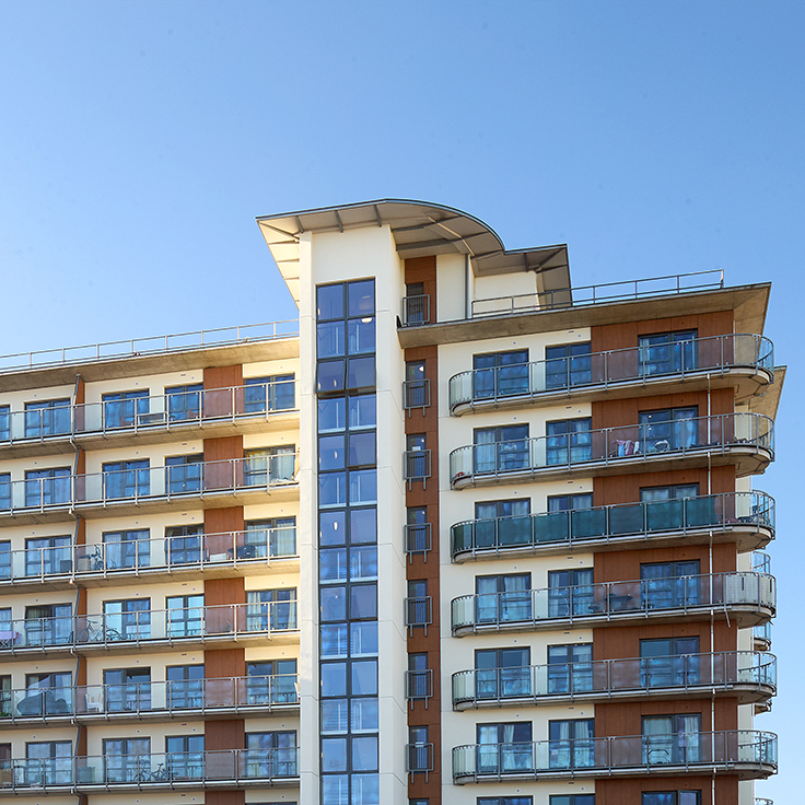outside of charrington court after cladding works