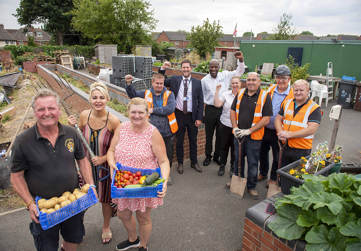 group of volunteers at allotments