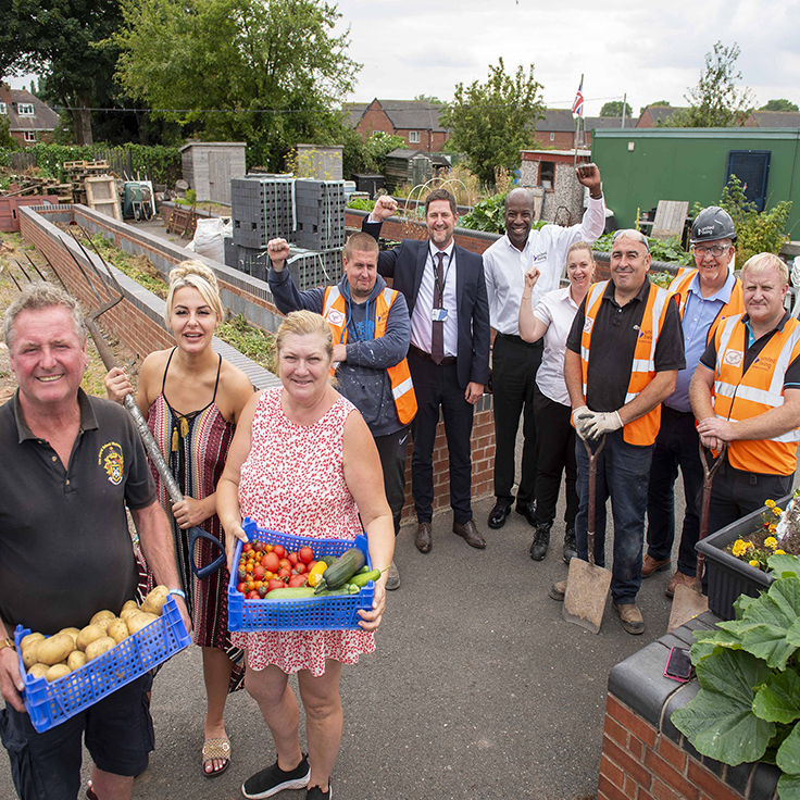 group of volunteers at allotments