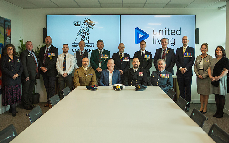 armed forces group with united living